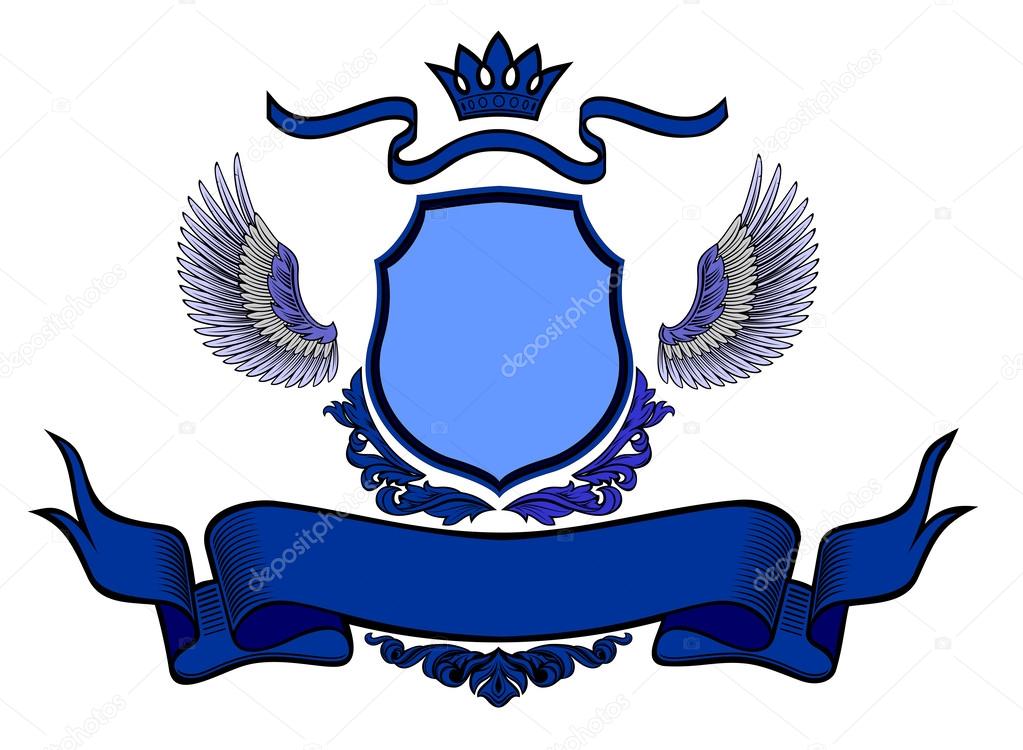 Coat of arms blue on white background