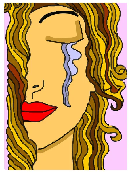 Woman crying Stock Illustration