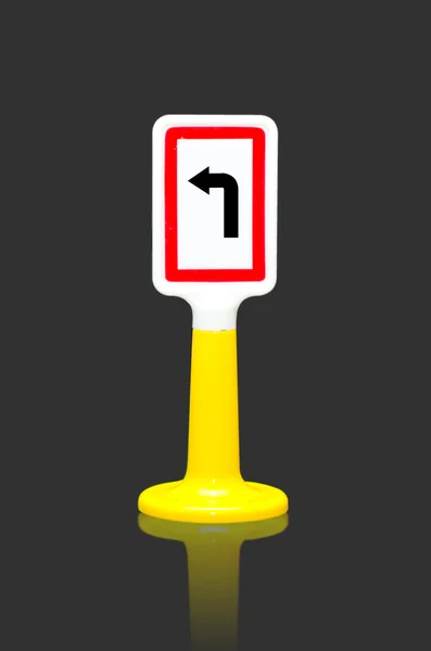 Vire à esquerda sinal de tráfego — Fotografia de Stock