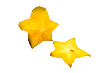 carambola - star beyaz zemin üzerine izole meyve