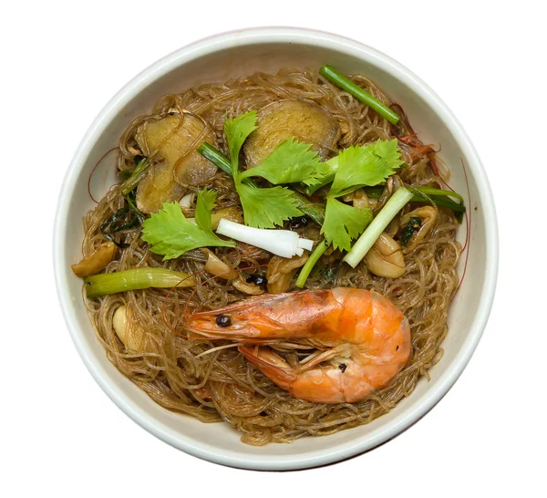 Steamed shrimp with grass noodles — Stock Photo, Image