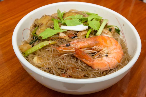 Steamed shrimp with grass noodles — Stock Photo, Image