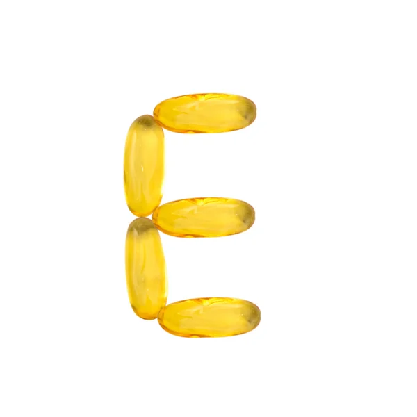 E alfabet z ryb olej pigułki Obrazek Stockowy