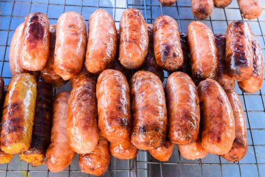 Nicely grilled pork sausages, Thai spicy pork sausages clipart