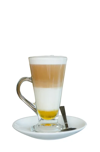 Taza de café capuchino aislado en blanco —  Fotos de Stock