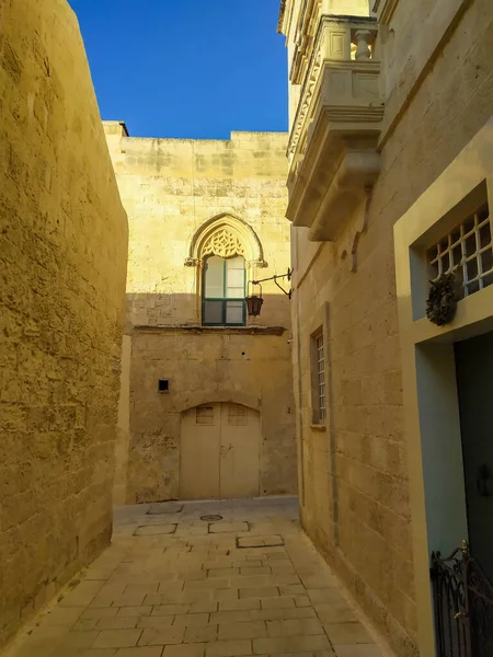 Streets Mdina Malta Also Known Silent City — kuvapankkivalokuva