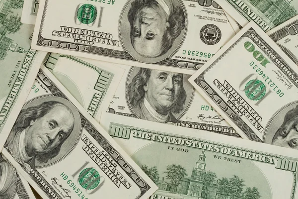 Background of hundred dollar bills — Stock Photo, Image