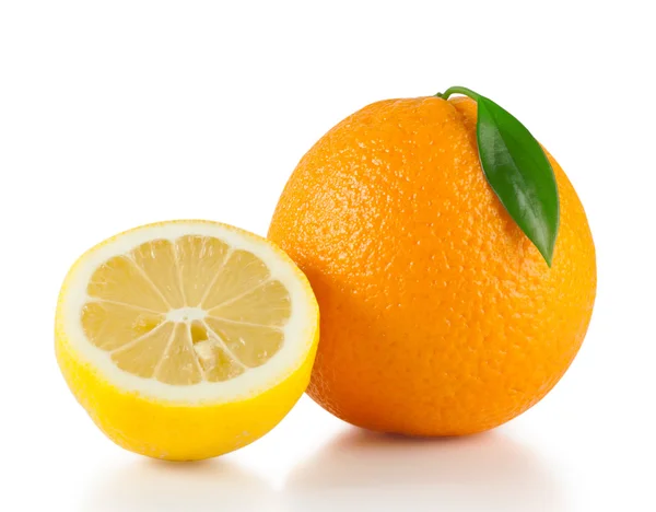 Bright orange with half a lemon — Stock Photo, Image