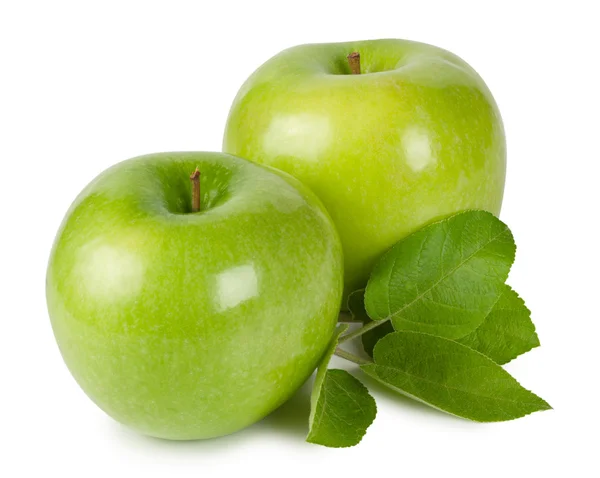 Světlé pečená jablka s listy — Stock fotografie