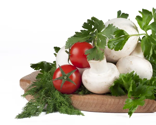 Tomates, hierbas y champiñones cereza — Foto de Stock