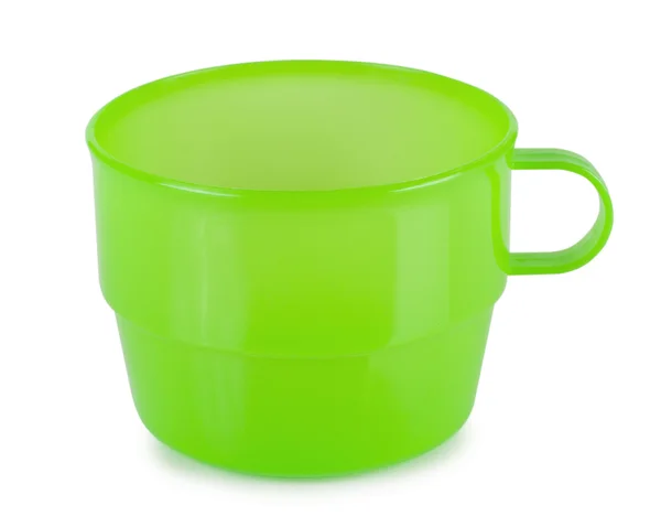 Vihreä muovi kuppi — kuvapankkivalokuva