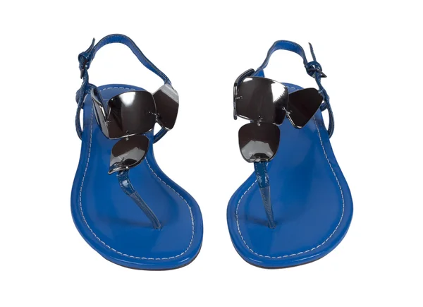 Blue ladies sandals — Stock Photo, Image