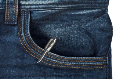 Mavi jeans cebinde kalem