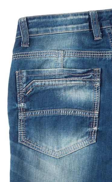 Back pocket of blue jeans — Stock Photo, Image