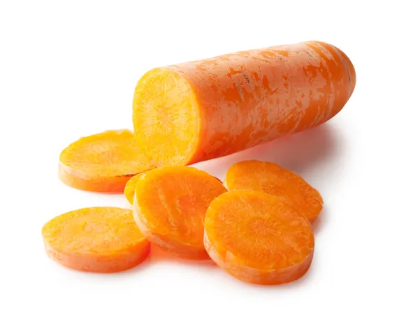 Plastry marchewkę pokrojoną — Zdjęcie stockowe