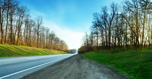 El camino se extiende en la distancia — Foto de Stock