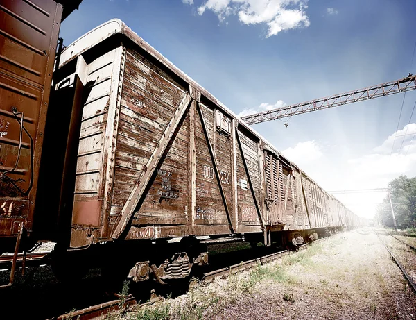 Coches del tren de mercancías — Foto de Stock