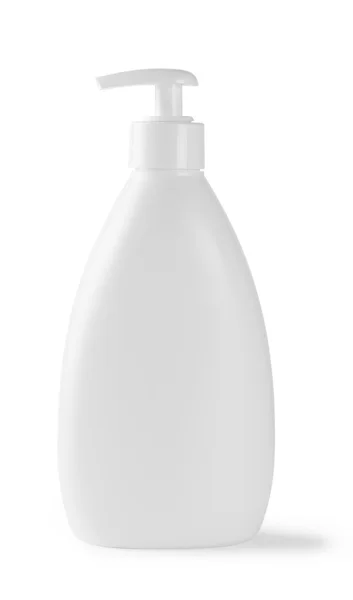 Biały butelka z tworzywa z kroplomierzem — Zdjęcie stockowe
