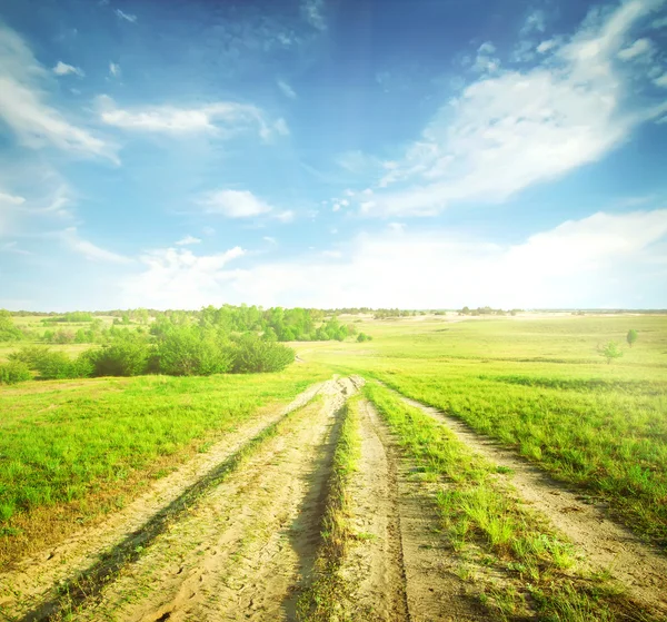 Landvei i jord – stockfoto