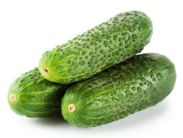 Three green cucumber — Stock Photo, Image