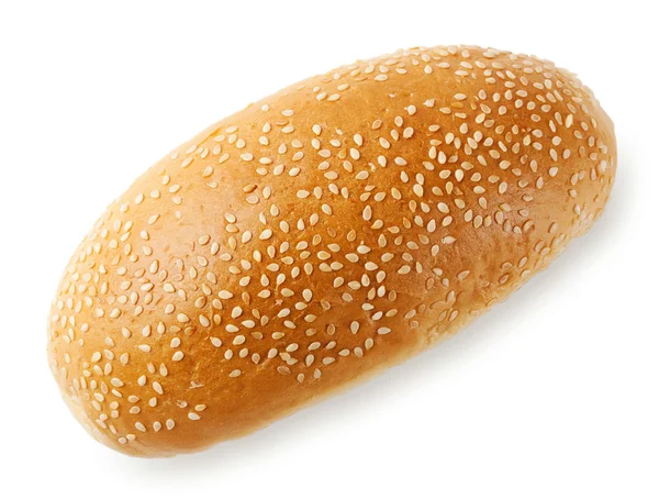 Gustoso panino fresco con semi di sesamo — Foto Stock