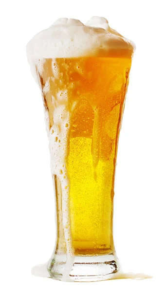 Egy pohár sör habbal — Stock Fotó
