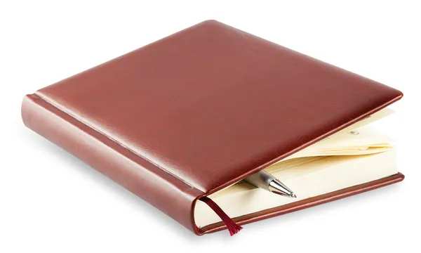 Tagebuch mit verpfändetem Stift — Stockfoto