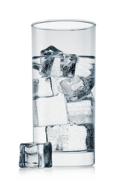 Tall glass of cold sparkling water — Stock Photo, Image