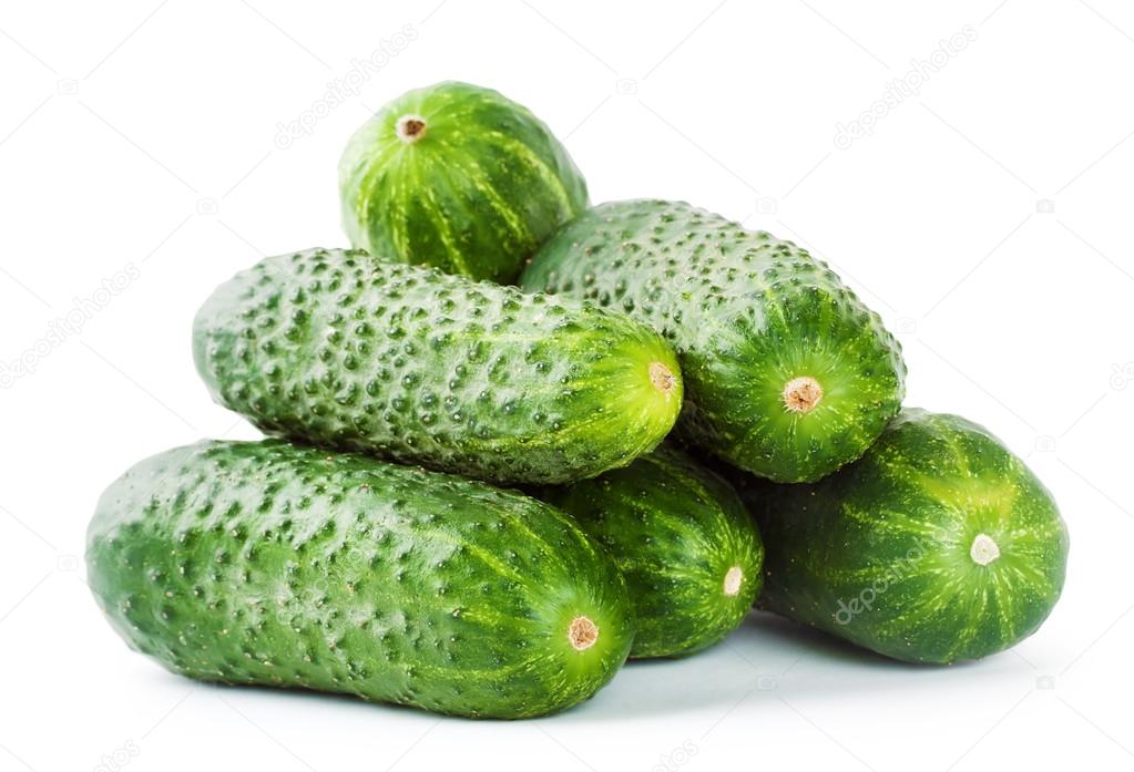 Pile of green cucumbers