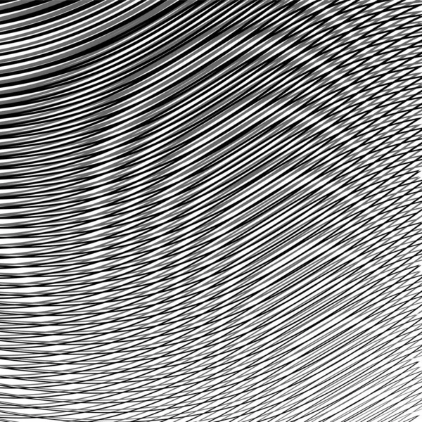 Monochrom abstrakte lineare Vektortextur mit moire rundem Effekt. — Stockvektor