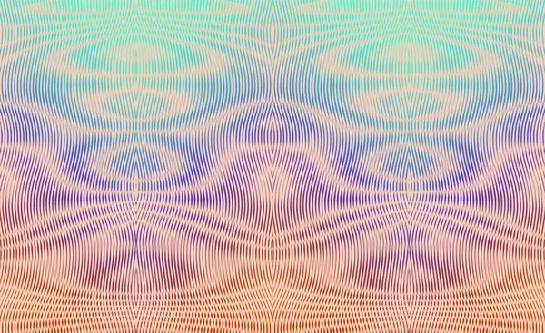 Ruhige psychedelische glatte Linien symmetrische abstrakte Moire-Textur. — Stockvektor