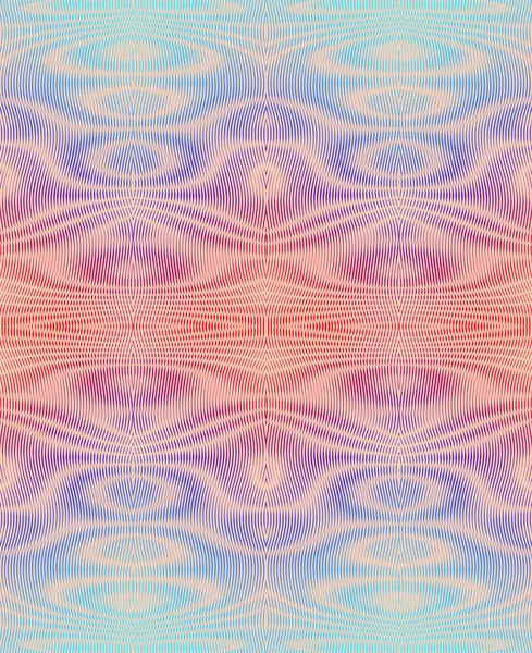 Formas lineales de onda de ilusión óptica en colores frescos de neón de moda. — Vector de stock