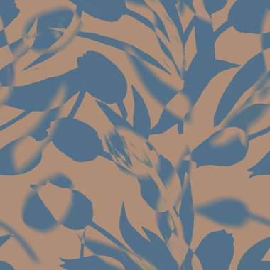 Sade, lekesiz, bej rengi mavi laleler..