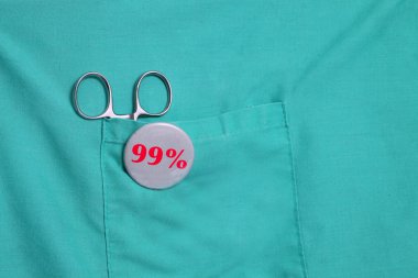 Yeşil scrub % 90'ı düğmesini