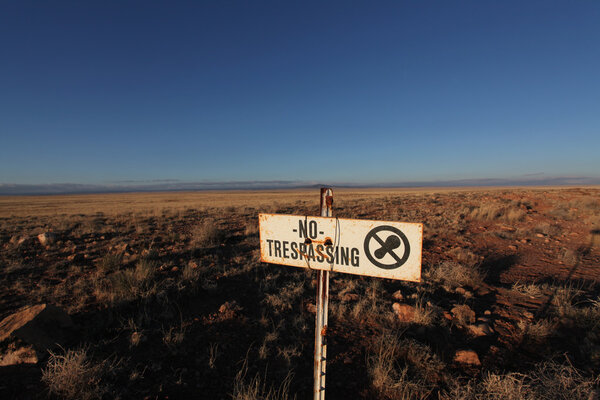 No Trespassing Sign along US 66