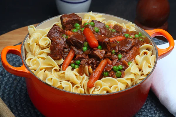 Beef Stew with Egg Noodles Stock Picture