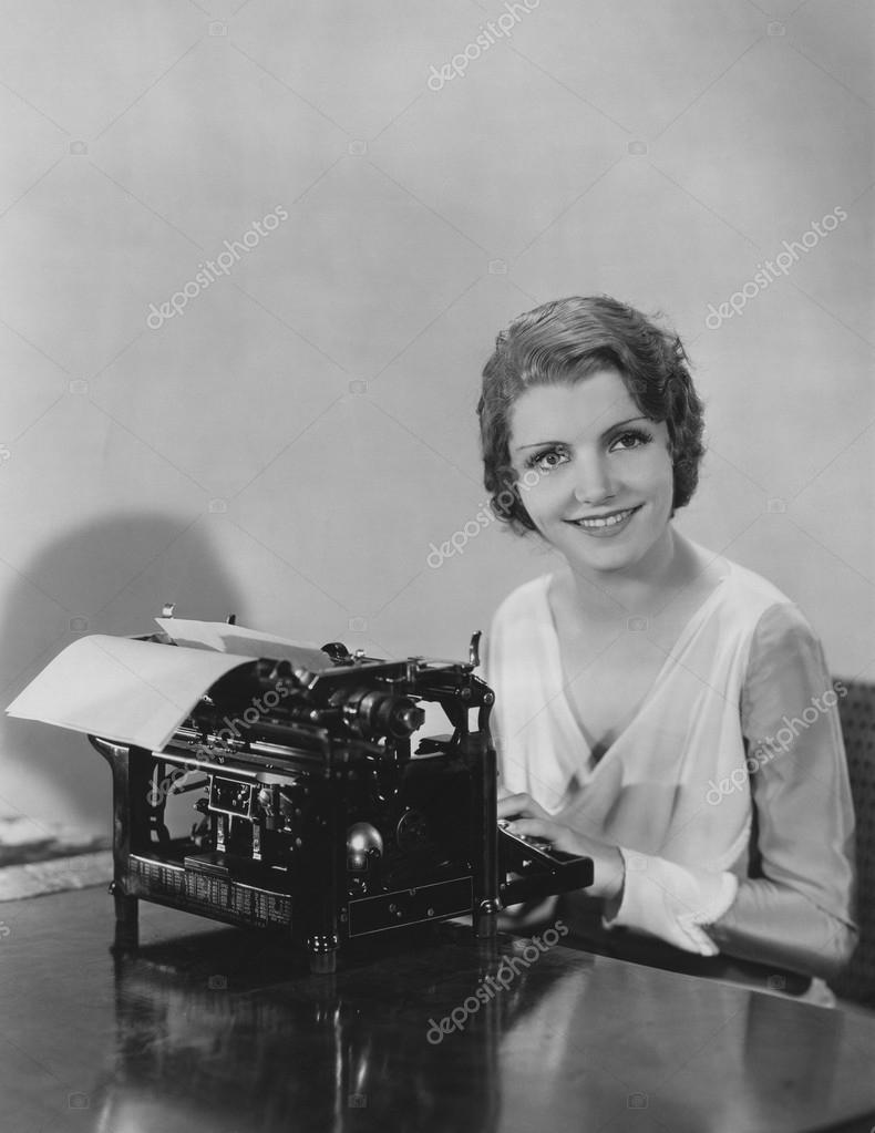 happy typist stock photo everett225 17832657