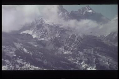 Wyoming karla kaplı dağlar geniş shot