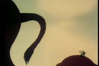 at kuyruğu flicking sineğin başka bir at kapalı çizgi film