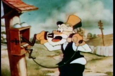 telefonda tartışırken bir yaşlı adamın karikatür