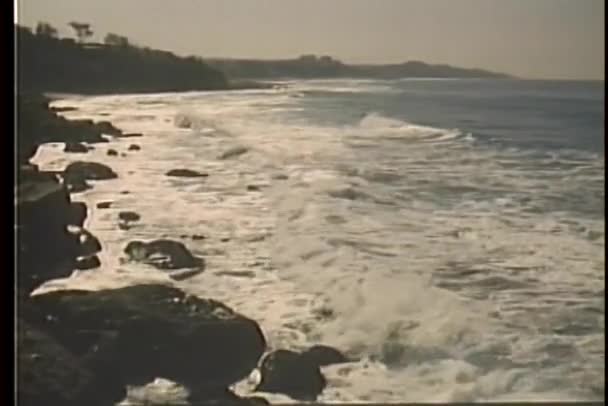 ケープタウン、南アフリカ共和国の海岸線のワイド ショット — ストック動画