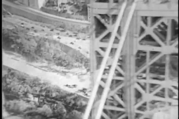 George washington bridge, 1930-talet — Stockvideo