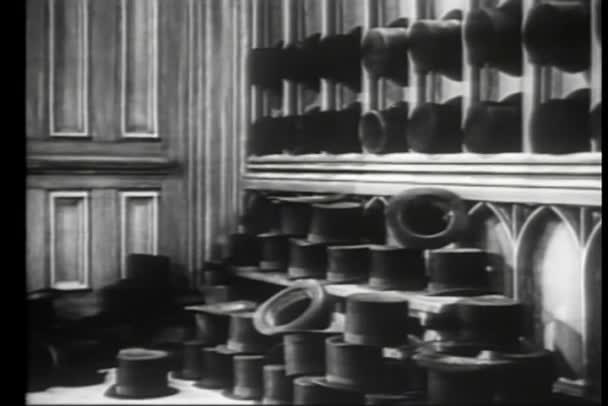 Rows of top hats — Stock Video
