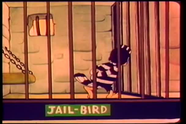 Cartoon-Gefängnisvogel — Stockvideo