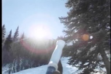 yokuş aşağı kayak kayakçı bakış açısı shot