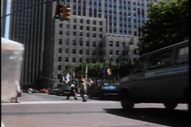Rockefeller center, new york city, 1980'lerde yürüyüş yayalar