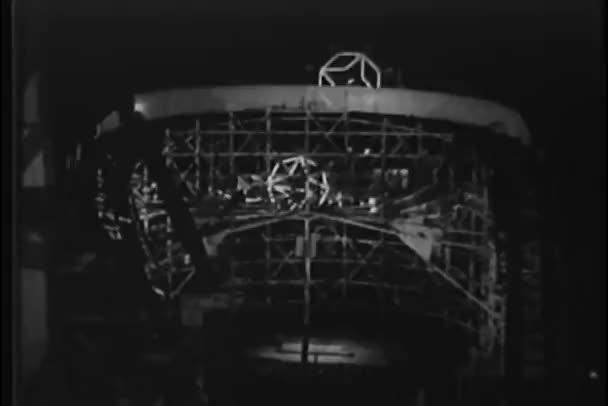 Lockdown shot of roller coaster at night, Ocean Park, Pier Santa Monica, California, USA — Stock Video