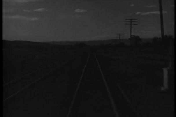 View of tracks seen from train — Stock Video