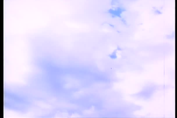 平移镜头从风吹在麦田的天空 — 图库视频影像