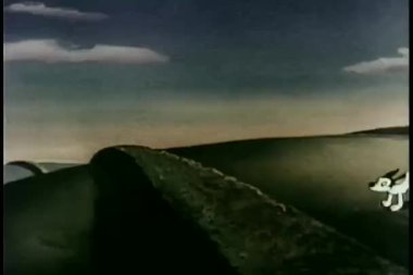 karikatür duvardan atlayarak köpekleri